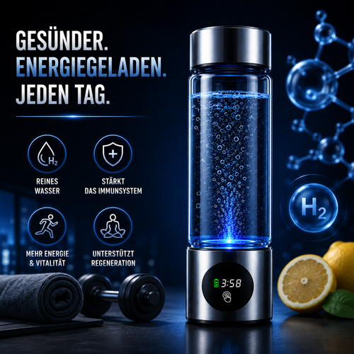VitaFlow® Hydrogen Wasserflasche – Wasserstoff-Wasser Generator mit SPE+PEM Technologie