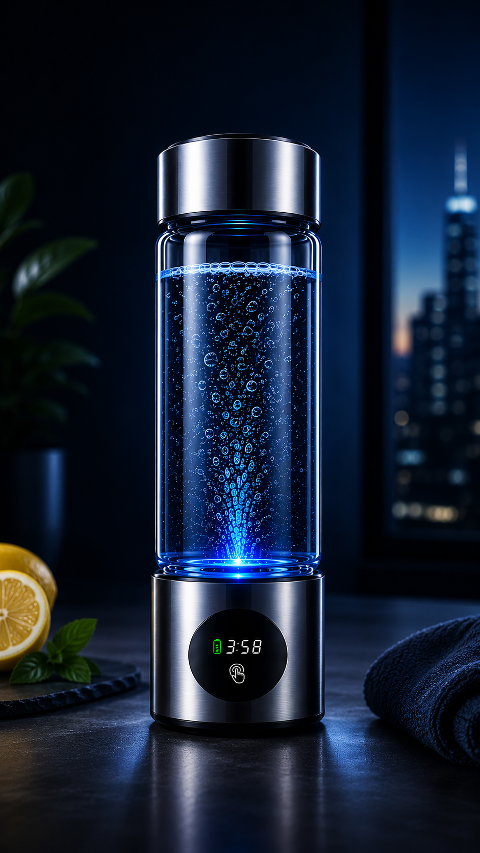 VitaFlow® Hydrogen Wasserflasche – Wasserstoff-Wasser Generator mit SPE+PEM Technologie